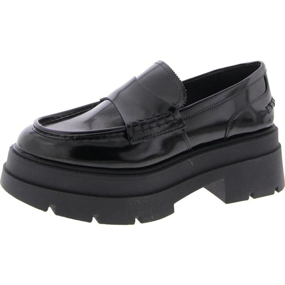 Steve Madden Black Patent Chunky Platform Loafers